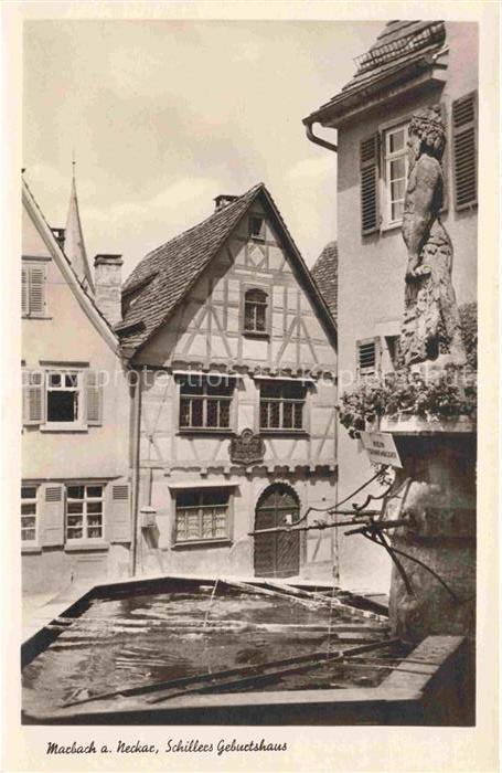 Marbach  Neckar Schillers Geburtshaus Brunnen Altstadt