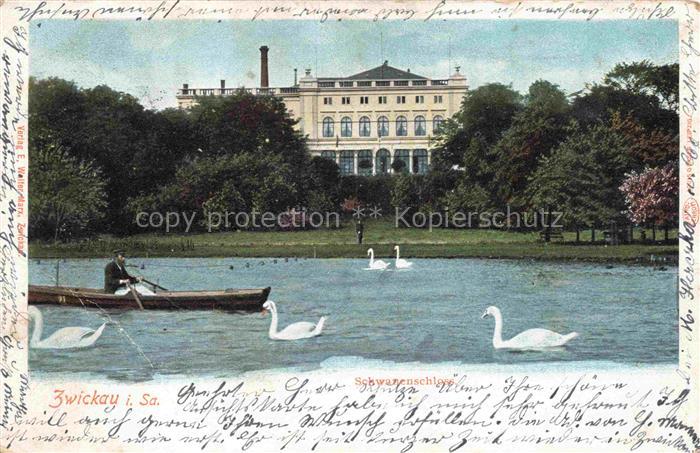ZWICKAU  Sachsen Schwanenschloss Teich
