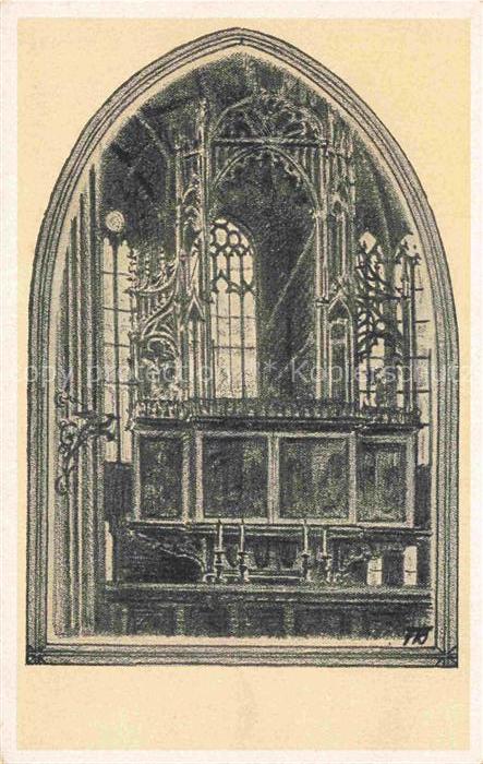 ZWICKAU  Sachsen Dom Kaufmann Kuenstlerkarte Nr. 6 Blick auf den Altar
