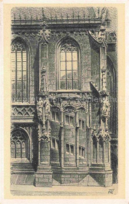 ZWICKAU  Sachsen Dom Kaufmann Kuenstlerkarte Nr. 5 Teilansicht der Suedseite