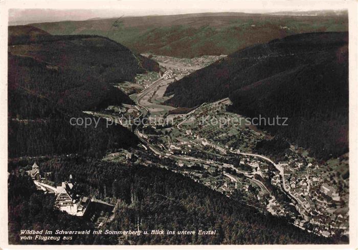 WILDBAD  Bad Schwarzwald BW mit Sommerberg Blick ins untere Enztal