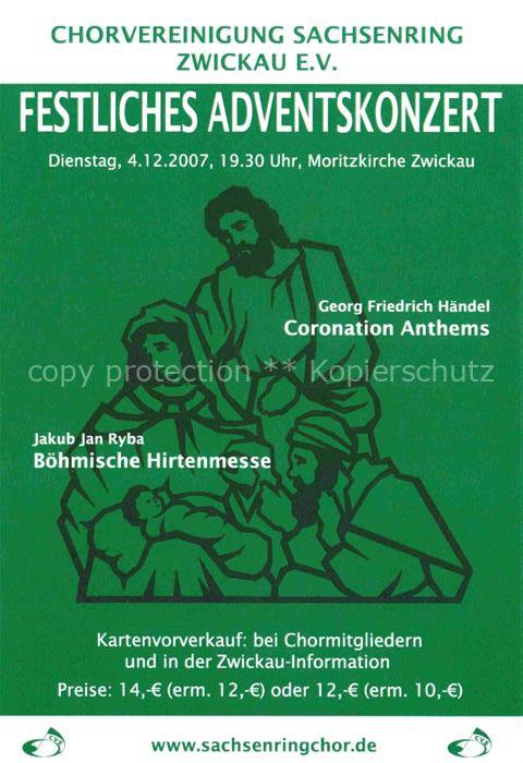 ZWICKAU Sachsen Chorvereinigung Sachsenring e.V. Festliches Adventskonzert Vogt