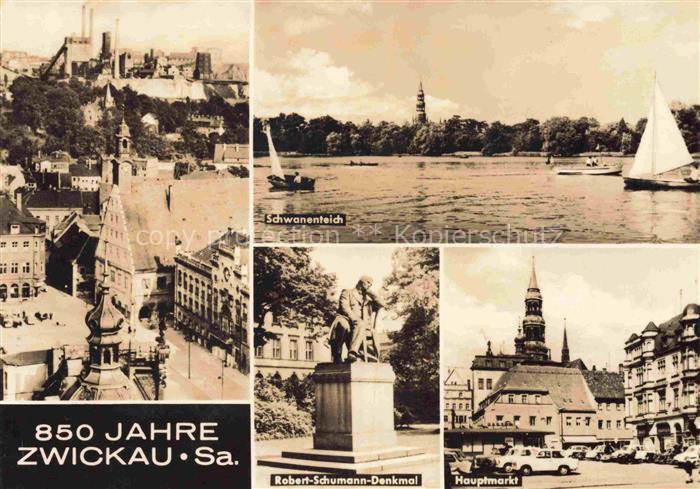 ZWICKAU Sachsen 850 Jahre Jubilaeum Stadtzentrum Schwanenteich Robert-Schumann-