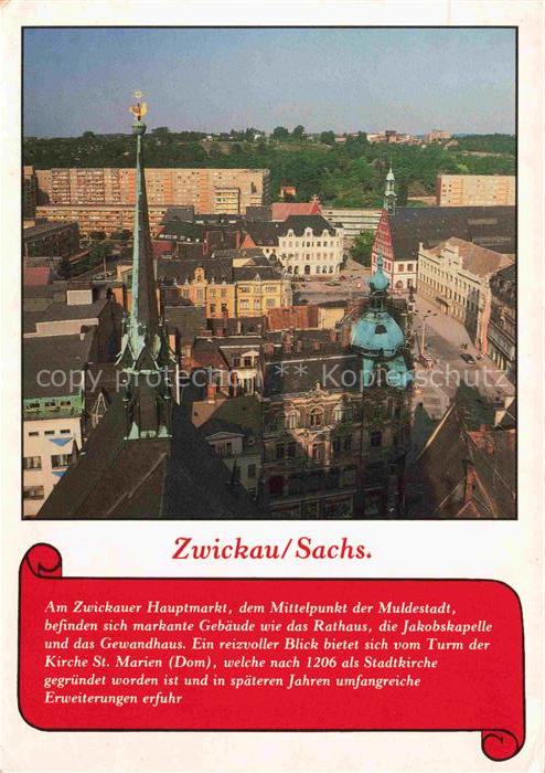 ZWICKAU Sachsen Blick vom Dom auf den Hauptmarkt
