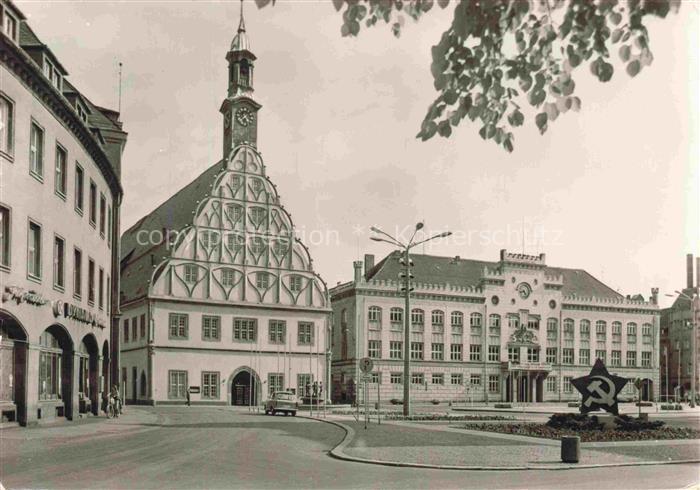 ZWICKAU  Sachsen Hauptmarkt Rathaus Gewandhaus Stadttheater