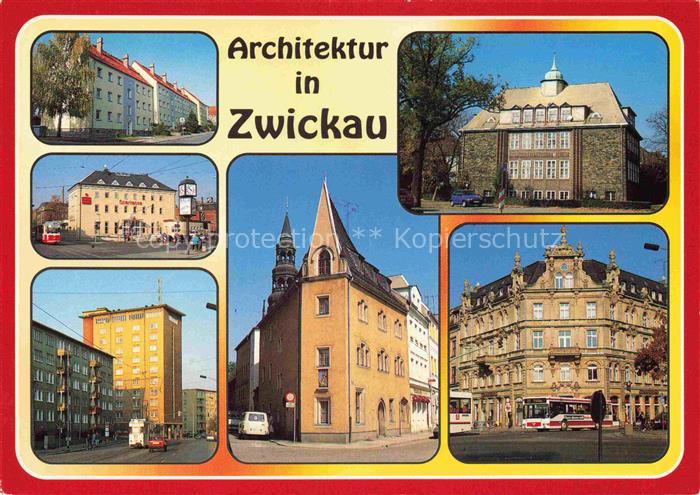 ZWICKAU  Sachsen Architektur der Stadt Wohngebiet Eckersbach Sparkassengebaeude