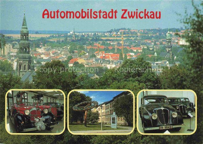 ZWICKAU  Sachsen Stadtpanorama Automobilmuseum August Horch Solaranlage Westsaec