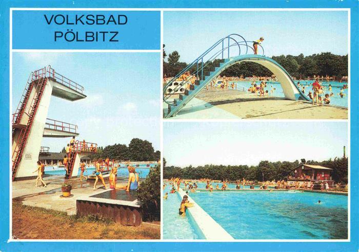 Poelbitz Zwickau Sachsen Volksbad Freibad Sprungturm Rutsche