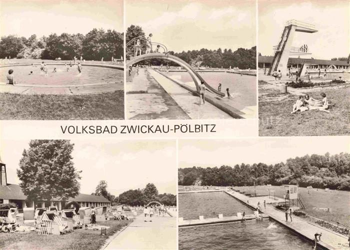 Poelbitz Zwickau Sachsen Volksbad Freibad Rutsche Sprungturm