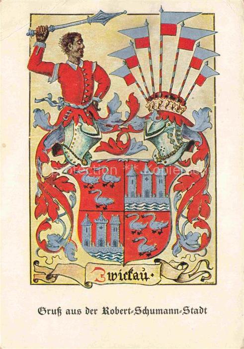 ZWICKAU  Sachsen Jubilaeum 850 Jahre Stadt Zwickau Robert-Schumann-Stadt Wappen