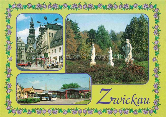 ZWICKAU  Sachsen Hauptmarkt Dom Park Neue Welt Busbahnhof