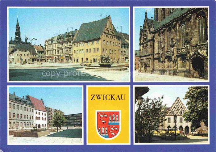 ZWICKAU  Sachsen Hauptmarkt Seitenschiff Dom St. Marien Neuberinplatz Dr. Friedr