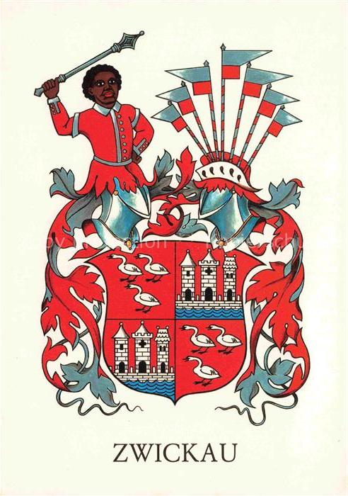 ZWICKAU  Sachsen Grosses Stadtwappen Kuenstlerkarte