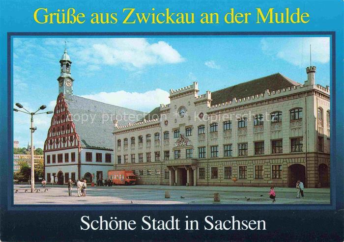 ZWICKAU Sachsen Gewandhaus und Rathaus