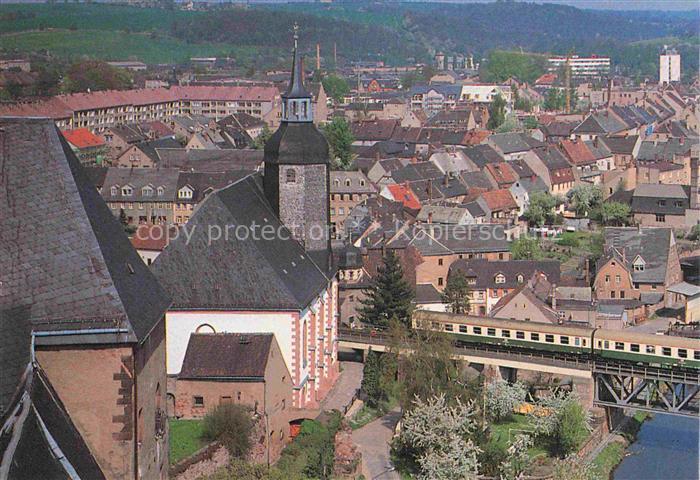 Rochlitz Sachsen Panorama Blick vom Schloss auf Stadt und Zwickauer Mulde