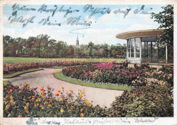 ZWICKAU  Sachsen Parkanlagen mit Musiktempel Feldpost