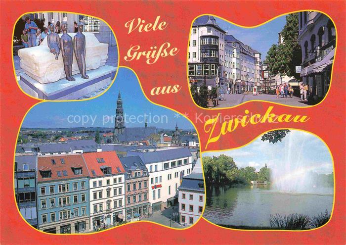 ZWICKAU  Sachsen Trabant-Denkmal aeussere Plauensche Strasse Dom Schwanenteich