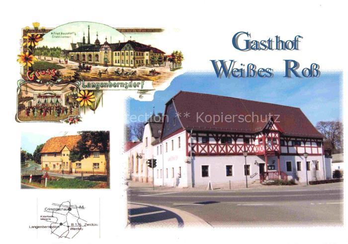 Langenbernsdorf ZWICKAU Sachsen Gasthof Weisses Ross Etablissement Naundorf frue