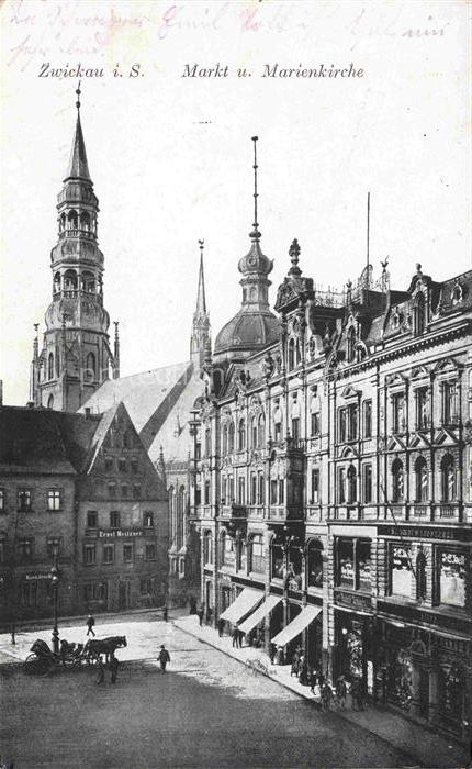 ZWICKAU  Sachsen Markt und Marienkirche Feldpost