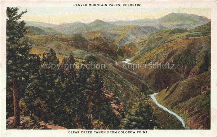 Denver Colorado Denver Mountain Parks Clear Creek Canon from Colorow Point