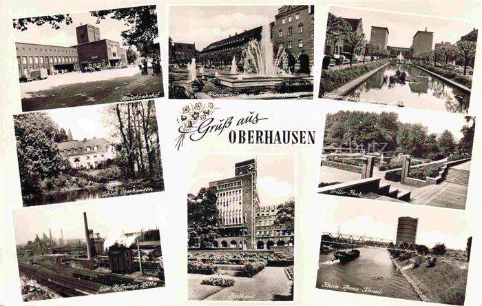 Oberhausen  NRW Bahnhof Friedensplatz Springbrunnen Schloss Grillo-Park Gute-Hof