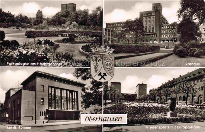 Oberhausen  NRW Parkanlagen Rathaus Staedtische Buehnen Friedensplatz Europa-Hau