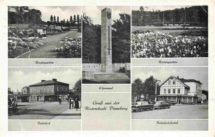Pinneberg Schleswig-Holstein Rosengarten Ehrenmal Bahnhof Hotel