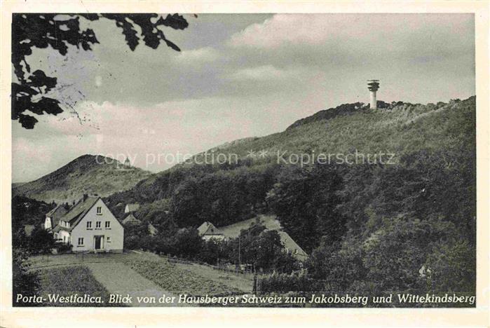 PORTA WESTFALICA NRW Blick von der Hausberger Schweiz zum Jakobsberg und Witteki