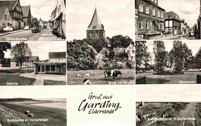 Garding Nordfriesland Schleswig-Holstein Osterstrasse Schule Kirche Rathaus Ehre