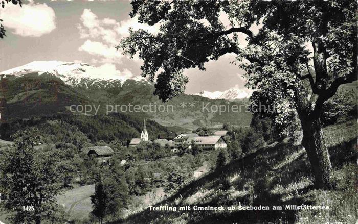 Treffling Seeboden Millstaettersee Kaernten AT Panorama mit Gmeineck
