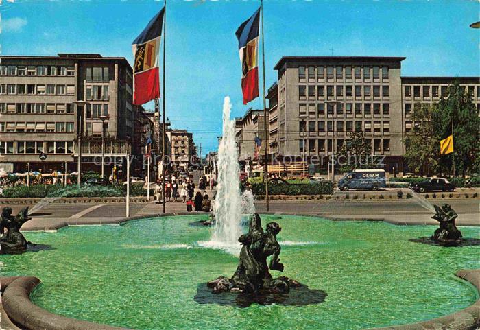 MANNHEIM BW Blick auf die Planken Springbrunnen