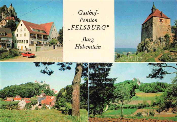 Burg Hohenstein 634m Kirchensittenbach Mittelfranken Gasthof Pension Felsburg La