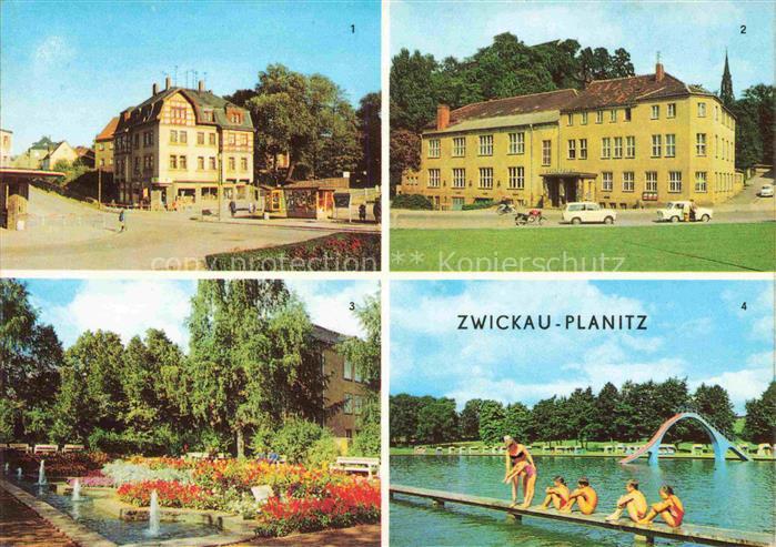 ZWICKAU  Sachsen Markt Kulturhaus Springbrunnen Freibad Planitz