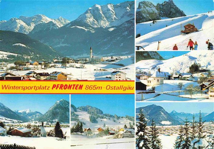 Pfronten Ostallgaeu Bayern Panorama Wintersportplatz Skipiste Alpen