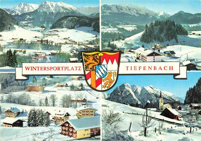 Tiefenbach Oberstdorf Winterpanorama Alpen Ortsansicht mit Kirche