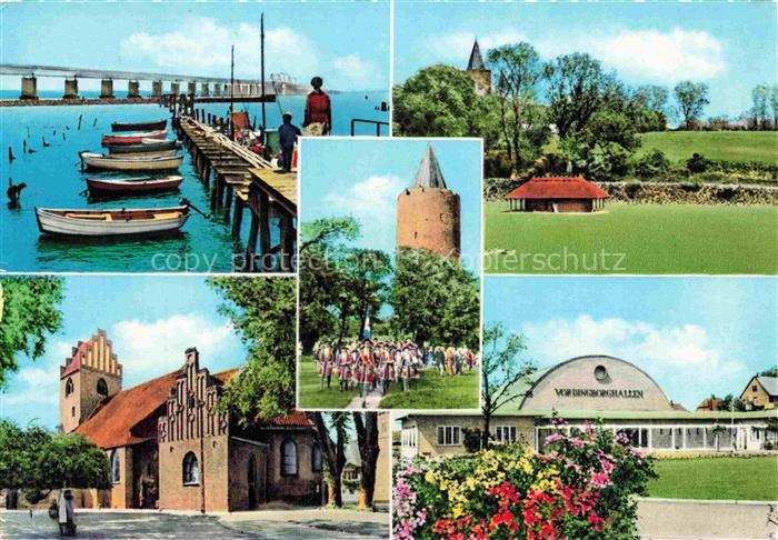 Vordingborg DK Bootssteg Storstrom-Bruecke Gaenseturm Kirche Hall Park