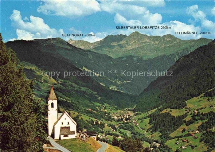 Innerberg Montafon Vorarlberg AT Panorama Blick gegen Silbertal Lobspitze Bergki