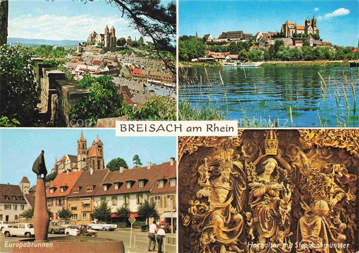 Breisach Rhein BW Blick zum Muenster Europabrunnen Hochaltar mit Stephansmuenste
