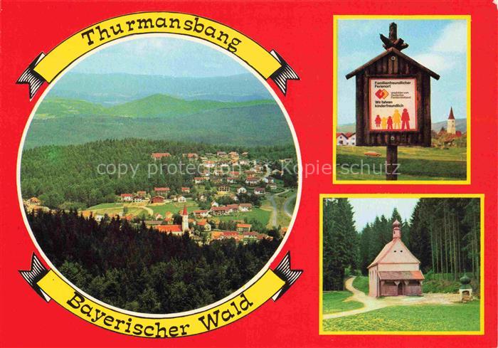 Thurmansbang Freyung-Grafenau Bayern Panorama Info-Schild Kapelle am Waldrand