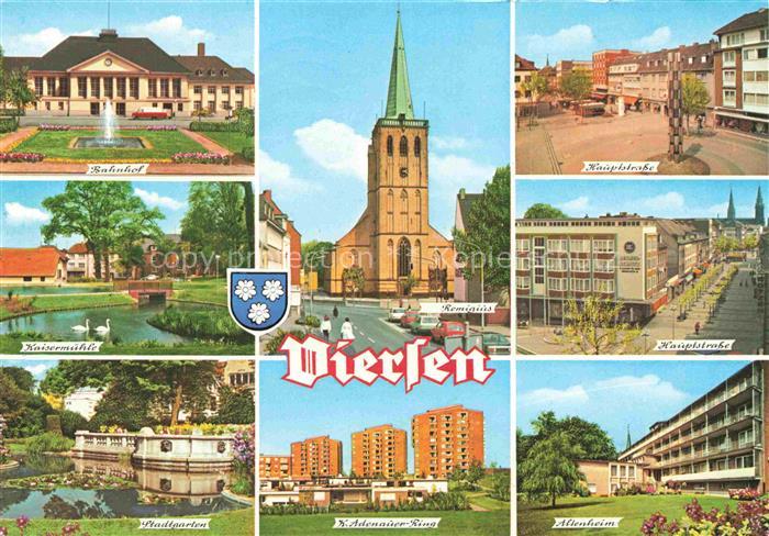 VIERSEN Bahnhof Kirche Hauptstrasse Kaisermuehle Stadtgarten Dr. Adenauer-Ring H