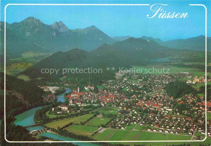 Fuessen am Lech Allgaeu Bayern Alpenpanorama