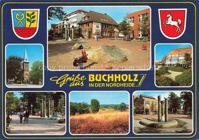Buchholz  Nordheide Motive Ortszentrum Kirche Brunnen Landschaftspanorama