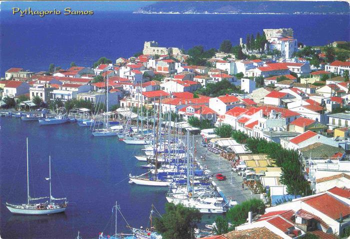 Pythagorio Samos Greece Panorama Hafen