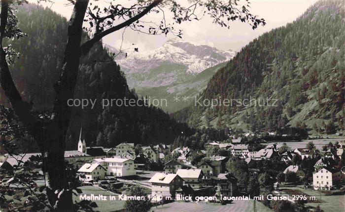 MALLNITZ  Tauernbahn Kaernten AT Panorama Blick gegen Tauerntal mit Geisel