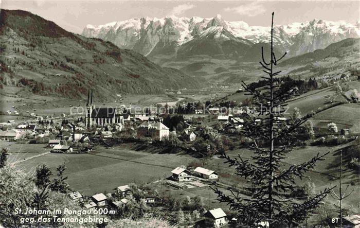 St Johann  Pongau AT Panorama Blick gegen das Tennengebirge