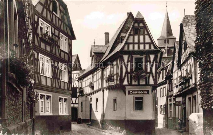 Braubach Rhein Rheinland-Pfalz Alter Winkel Altstadt Fachwerkhaeuser Bauernschae