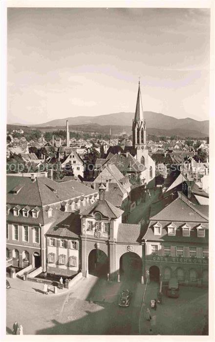 Emmendingen BW Stadtpanorama Kirche Stadttor