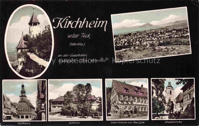 Kirchheim  Teck Esslingen BW Burg Teck Panorama Rathaus Schloss Geburtshaus von