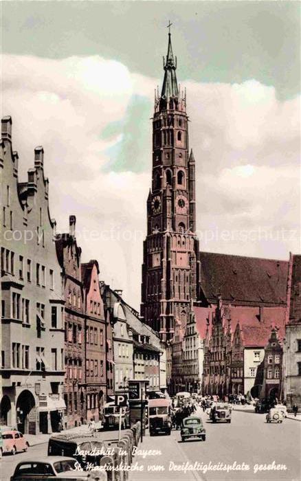 LANDSHUT  Isar St. Martinskirche Dreifaltigkeitsplatz