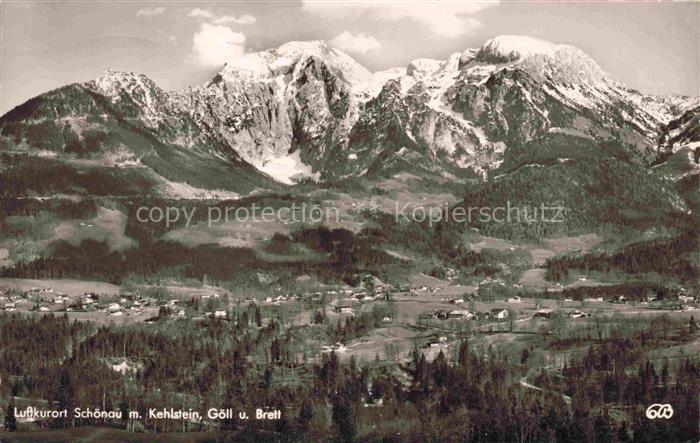 Schoenau Berchtesgaden Panorama Blick gegen Kehlstein Goell und Brett Berchtesga